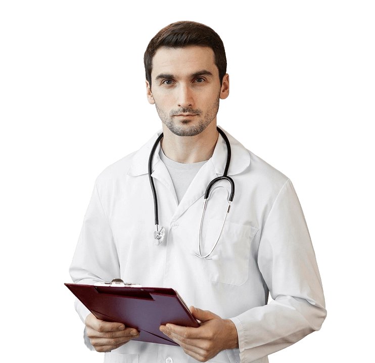 врач-психиатр в белом халате